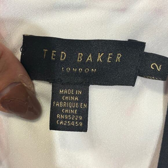 Ted Baker Red & Gray Lace Overlay Telily Dress Medium - Picture 6 of 12